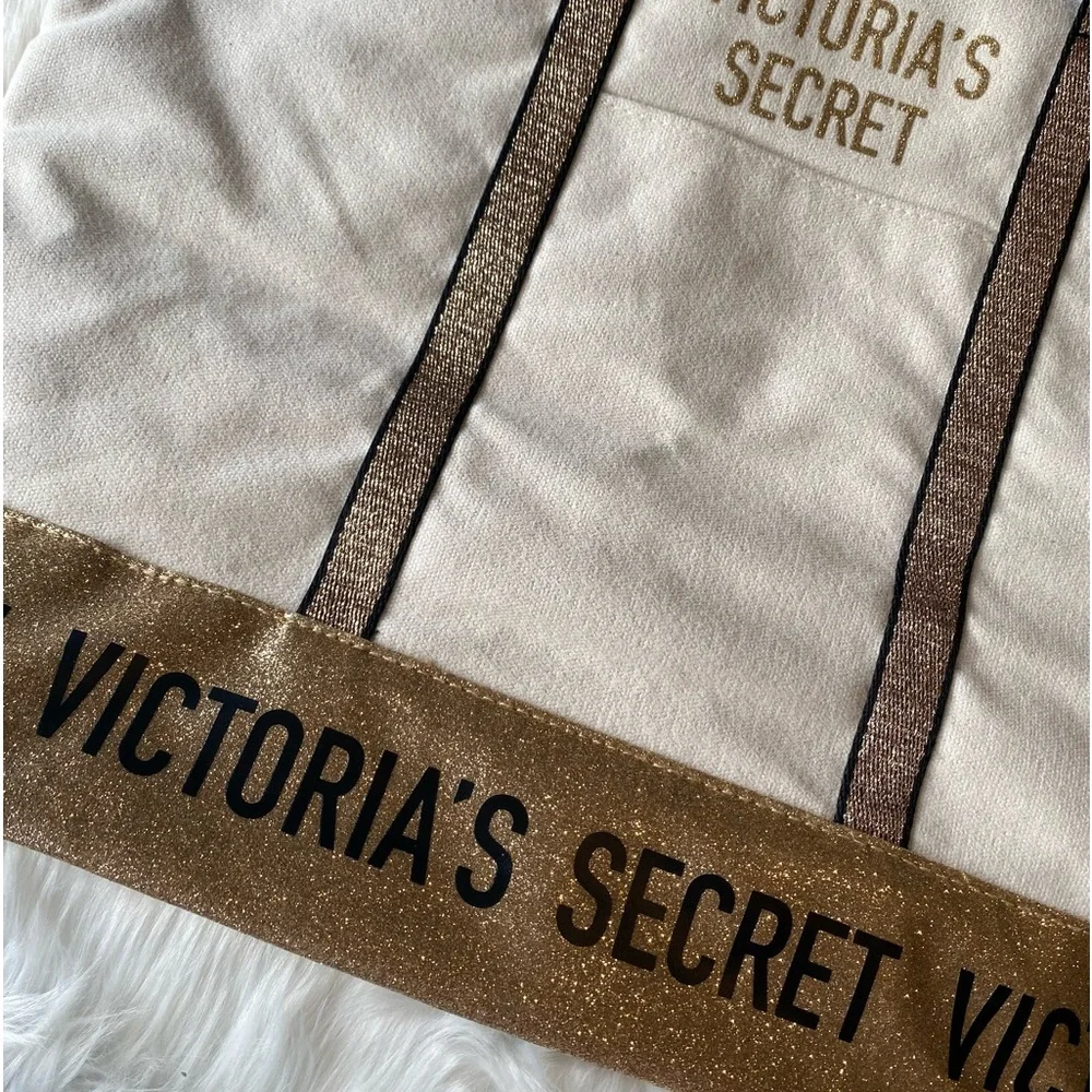 NWT Victoria Secret Gold and Black Tote Bag - Picture 11 of 13